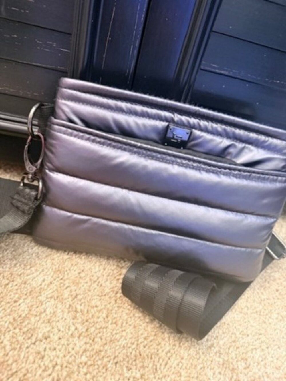 THINK ROYLN Quilted Puffer Crossbody Bag in Black